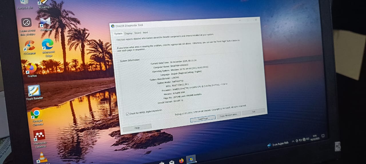 Laptop Second Lenovo Thingkpad x270